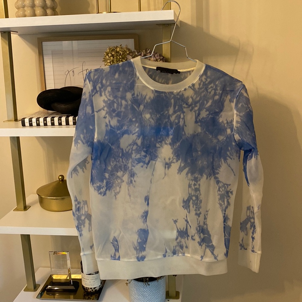 Alexander Wang Sheer Tie Die Long Sleeve Top